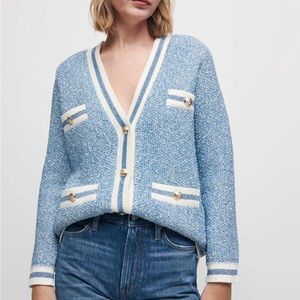 Maje Blue Metallic Cardigan *read description*